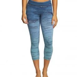 Hard Tail High Rise Cotton Yoga Capris Blue Rainbow Horizon CLOTHING