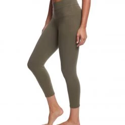 Hard Tail High Rise Cotton Yoga Capris Olive CLOTHING