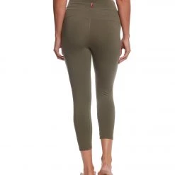 Hard Tail High Rise Cotton Yoga Capris Olive CLOTHING