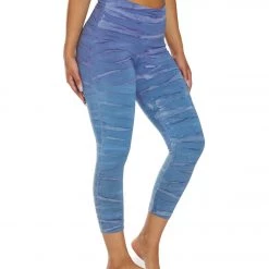 Hard Tail High Rise Cotton Yoga Capris Purple/Blue Rainbow Horizon