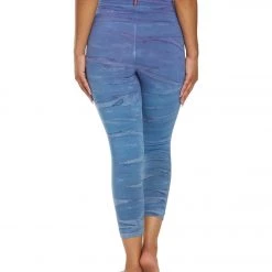 Hard Tail High Rise Cotton Yoga Capris Purple/Blue Rainbow Horizon