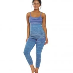 Hard Tail High Rise Cotton Yoga Capris Purple/Blue Rainbow Horizon