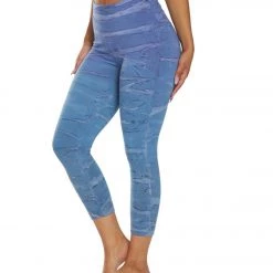 Hard Tail High Rise Cotton Yoga Capris Purple/Blue Rainbow Horizon
