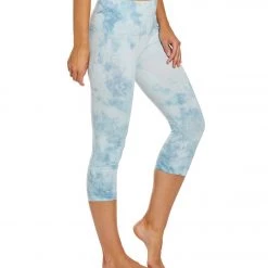 Women Hard Tail High Rise Cotton Yoga Capris Moonstone Ombre Lava
