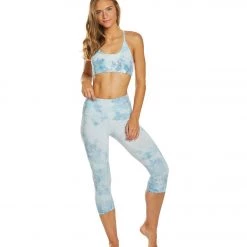 Women Hard Tail High Rise Cotton Yoga Capris Moonstone Ombre Lava