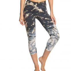 CLOTHING Hard Tail High Rise Cotton Yoga Capris Black/White Skeleton Horizon 15 CLOTHING Hard Tail High Rise Cotton Yoga Capris Black/White Skeleton Horizon