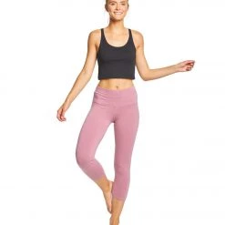 Hard Tail High Rise Cotton Yoga Capris Dusty Rose