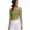 Mika Yoga Wear Chloe Tie Back Crop Long Sleeve Seaweed