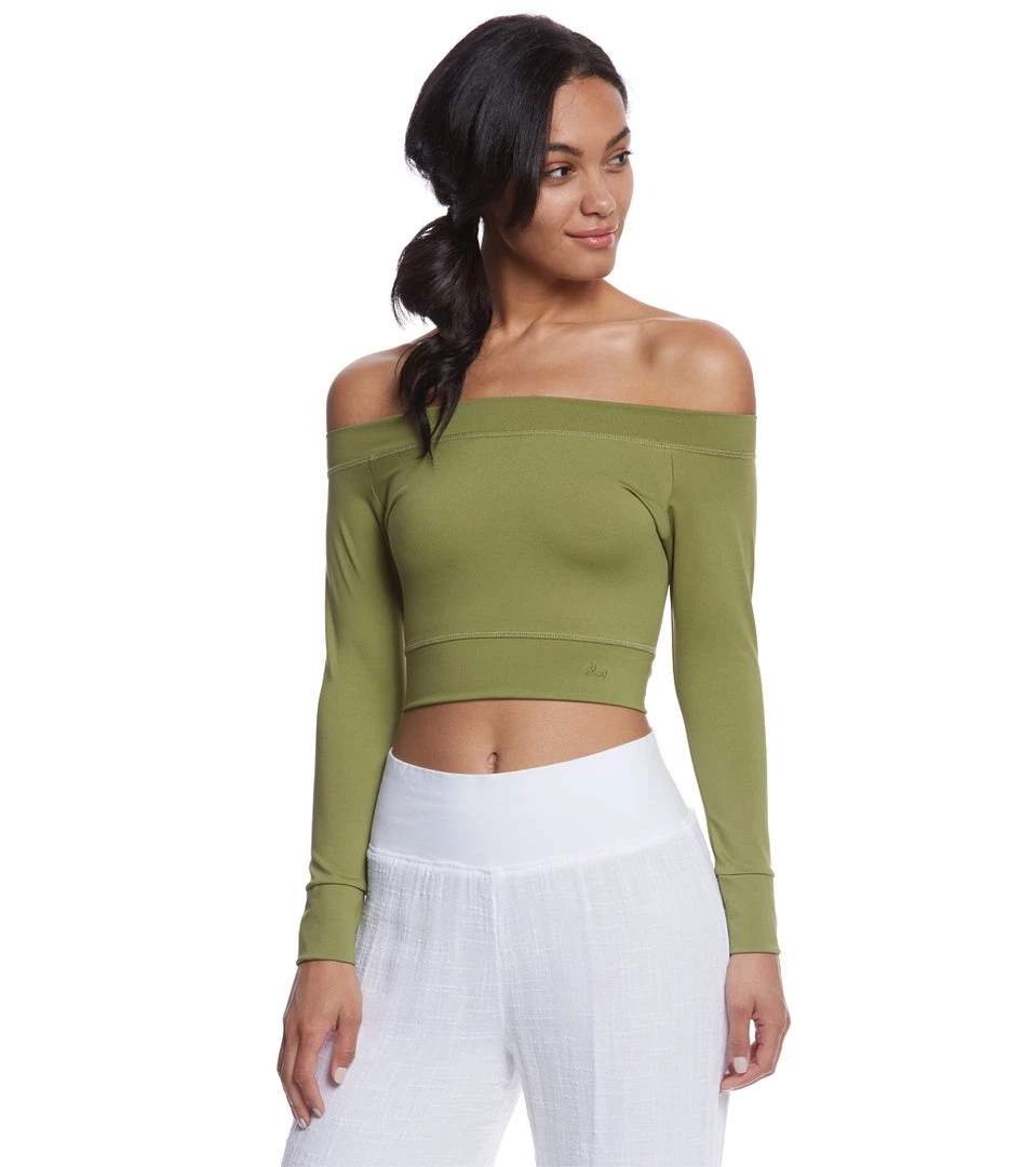 Mika Yoga Wear Chloe Tie Back Crop Long Sleeve Seaweed 3 Mika Yoga Wear Chloe Tie Back Crop Long Sleeve Seaweed