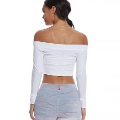CLOTHING Mika Yoga Wear Chloe Cotton Crop Long Sleeve White 10 CLOTHING Mika Yoga Wear Chloe Cotton Crop Long Sleeve White