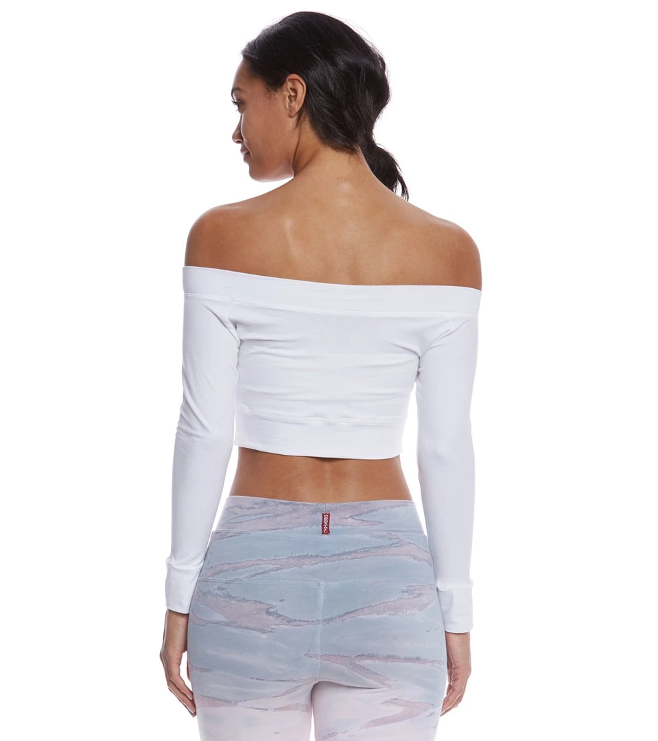 CLOTHING Mika Yoga Wear Chloe Cotton Crop Long Sleeve White 5 CLOTHING Mika Yoga Wear Chloe Cotton Crop Long Sleeve White
