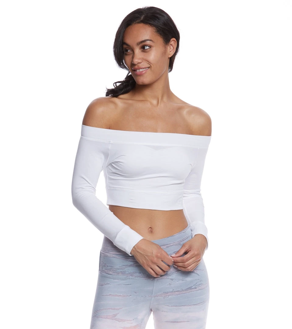 CLOTHING Mika Yoga Wear Chloe Cotton Crop Long Sleeve White 8 CLOTHING Mika Yoga Wear Chloe Cotton Crop Long Sleeve White