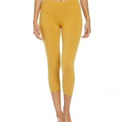 Hard Tail High Rise Cotton Yoga Capris Honeygold
