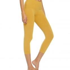 Hard Tail High Rise Cotton Yoga Capris Honeygold
