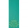 Gaiam Reversible Turquoise Lotus Printed Yoga Mat 68" 6mm Extra Thick
