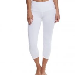 Hard Tail High Rise Cotton Yoga Capris White