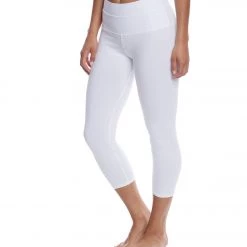 Hard Tail High Rise Cotton Yoga Capris White