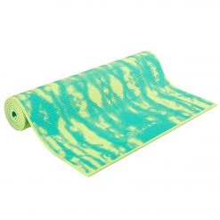 Gaiam Reversible Turquoise Lotus Printed Yoga Mat 68" 6mm Extra Thick Turquoise Lotus 12 Gaiam Reversible Turquoise Lotus Printed Yoga Mat 68