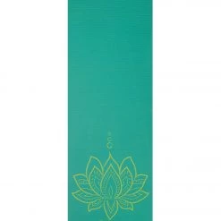 Gaiam Reversible Turquoise Lotus Printed Yoga Mat 68" 6mm Extra Thick Turquoise Lotus 17 Gaiam Reversible Turquoise Lotus Printed Yoga Mat 68