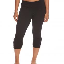 CLOTHING Hard Tail Plus Size Flat Waist Cage Cotton Yoga Capris