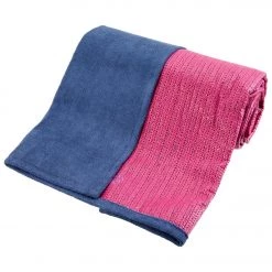 YOGA MATS & PROPS Gaiam Grippy Yoga Mat Towel Estate Blue/Fuchia Red