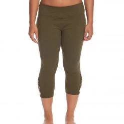 Hard Tail Plus Size Flat Waist Cage Cotton Yoga Capris Valley CLOTHING