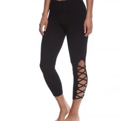 Hard Tail X Side Ankle Cotton Yoga Leggings Black CLOTHING