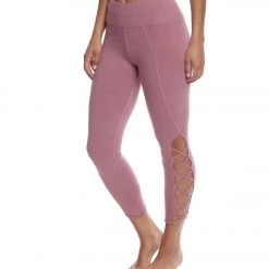 Women Hard Tail X Side Ankle Cotton Yoga Leggings Dusty Rose