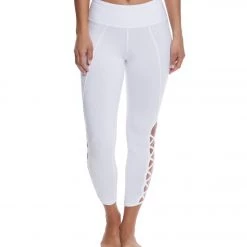 CLOTHING Hard Tail X Side Ankle Cotton Yoga Leggings White