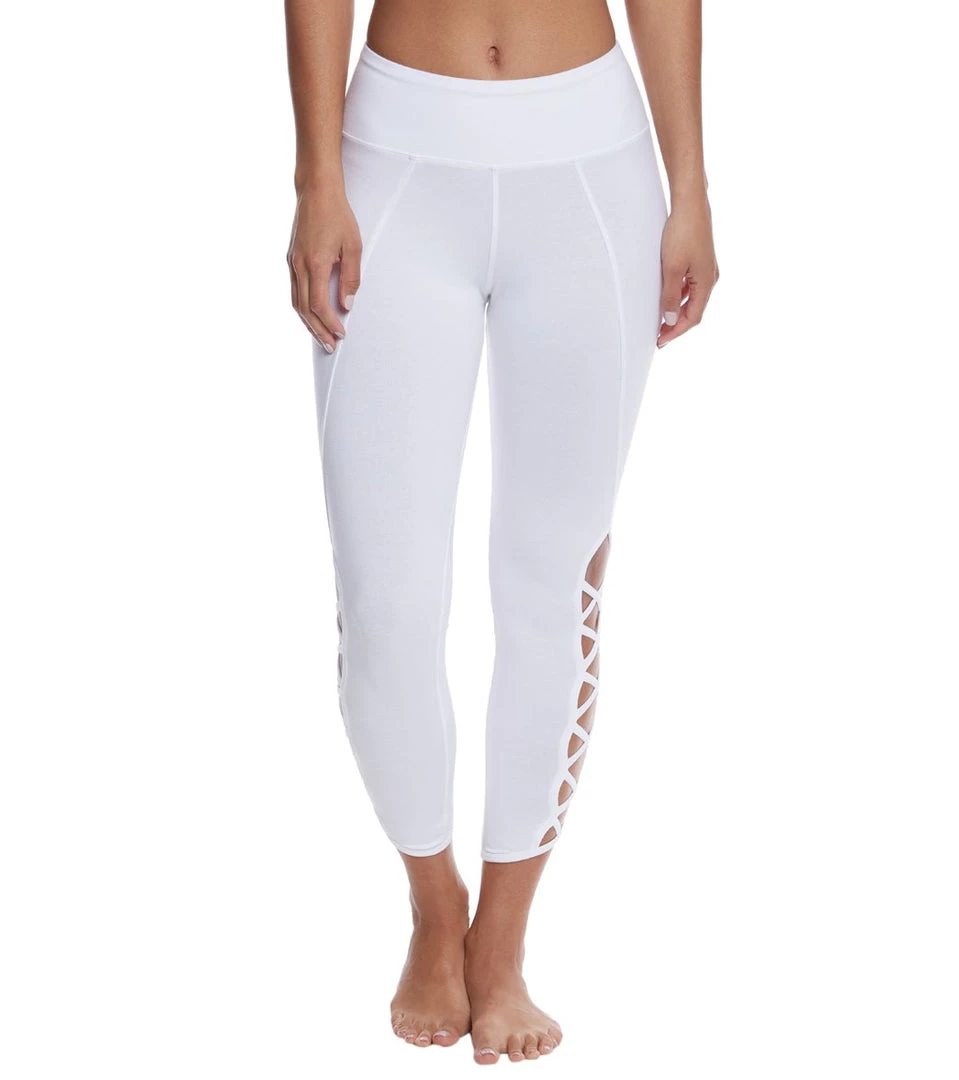 CLOTHING Hard Tail X Side Ankle Cotton Yoga Leggings White 4 CLOTHING Hard Tail X Side Ankle Cotton Yoga Leggings White