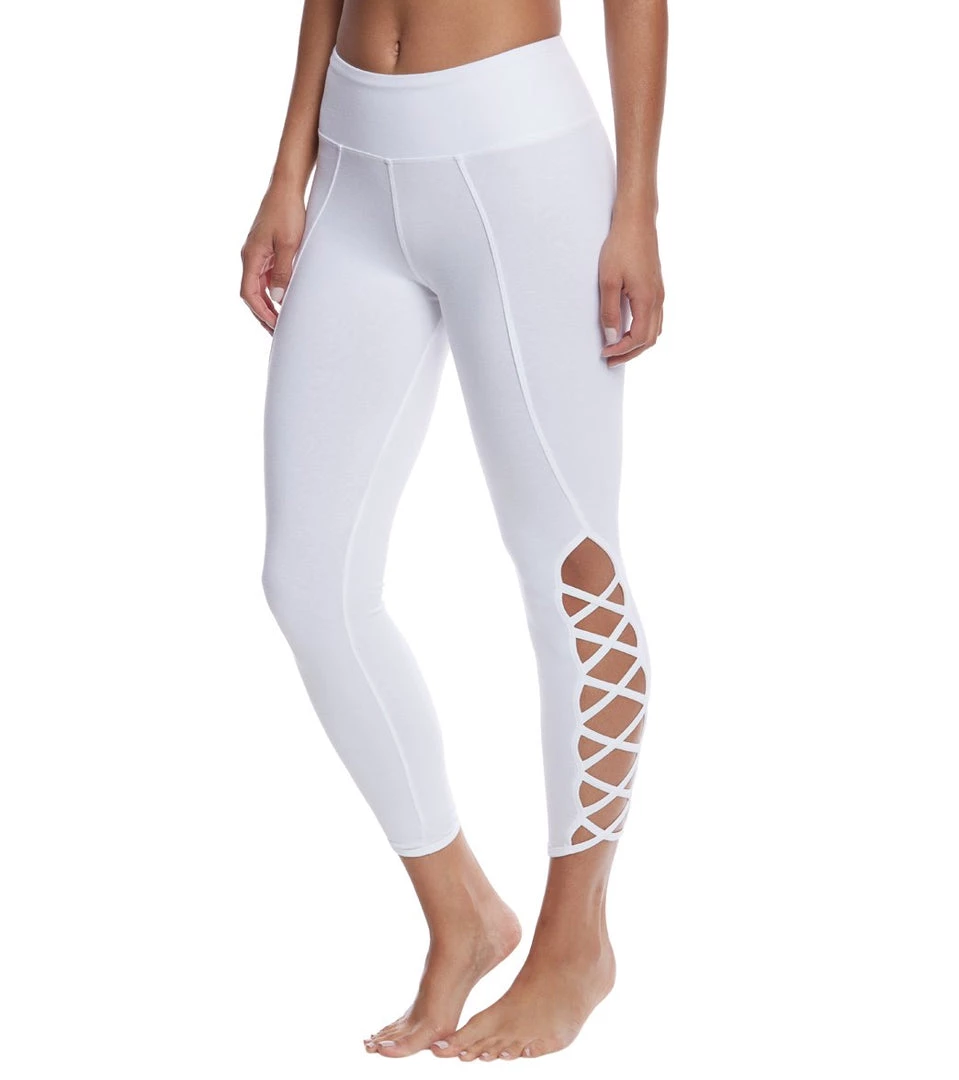 CLOTHING Hard Tail X Side Ankle Cotton Yoga Leggings White 8 CLOTHING Hard Tail X Side Ankle Cotton Yoga Leggings White
