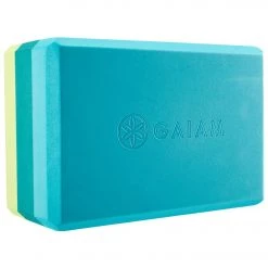 Gaiam Tri Color Yoga Block Teal Tonal