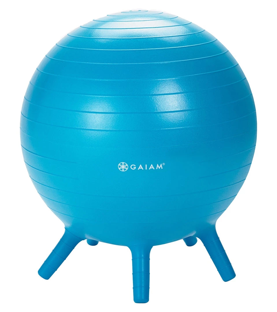 YOGA MATS & PROPS Gaiam Kid's Stay-N-Play Yoga Stability Ball Blue 3 YOGA MATS & PROPS Gaiam Kid's Stay-N-Play Yoga Stability Ball Blue