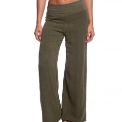 Hard Tail Flat Waist Cotton Yoga Pants Olive
