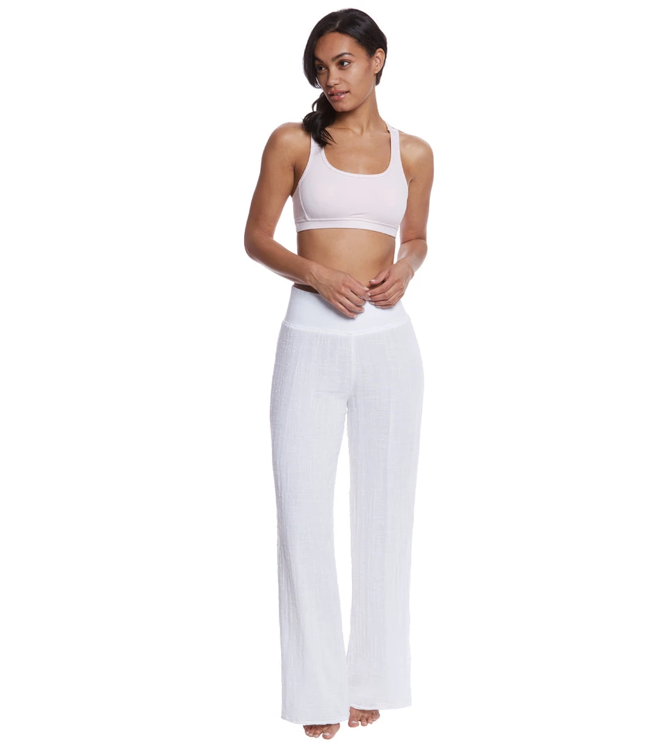 CLOTHING Hard Tail Flat Waist Cotton Yoga Pants White 6 CLOTHING Hard Tail Flat Waist Cotton Yoga Pants White