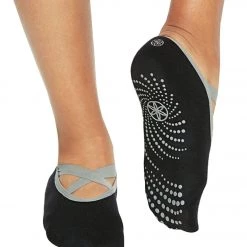 Gaiam Grippy Barre Yoga Socks O/S Black