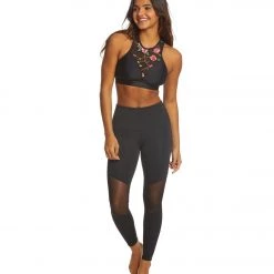 CLOTHING Onzie High Neck Yoga Sports Bra Black Emboridery 12 CLOTHING Onzie High Neck Yoga Sports Bra Black Emboridery