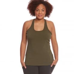 CLOTHING Hard Tail Plus Size U Scoop Yoga Tank Top Valley