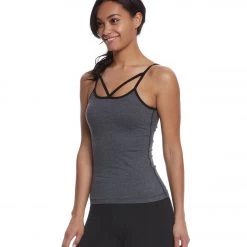CLOTHING Hard Tail Strappy Front Yoga Tank Top Black
