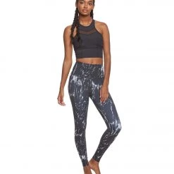 Beyond Yoga Olympus High Waisted 7/8 Yoga Leggings Black Marble
