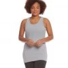 Hard Tail Plus Size Long Skinny Yoga Tank Top Stone CLOTHING