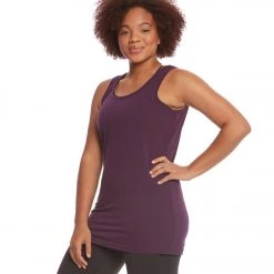 Hard Tail Plus Size Long Skinny Yoga Tank Top Concord
