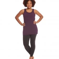 Hard Tail Plus Size Long Skinny Yoga Tank Top Concord
