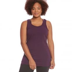 Hard Tail Plus Size Long Skinny Yoga Tank Top Concord