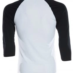 Bella + Canvas Men's 3/4 Sleeve Baseball Tee White/Black CLOTHING 9 Bella + Canvas Men's 3/4 Sleeve Baseball Tee White/Black CLOTHING