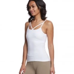 Yoga Tops Hard Tail Strappy Front Yoga Tank Top White