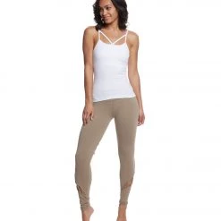 Yoga Tops Hard Tail Strappy Front Yoga Tank Top White