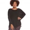Hard Tail Plus Size Oversized 3/4 Sleeve Raglan Layering Top CLOTHING