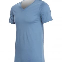 Bella + Canvas Men's Jersey Short Sleeve V-neck Tee Steel Blue CLOTHING