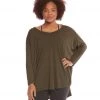 Hard Tail Plus Size Oversized 3/4 Sleeve Raglan Layering Top Valley CLOTHING 1 Hard Tail Plus Size Oversized 3/4 Sleeve Raglan Layering Top Valley CLOTHING